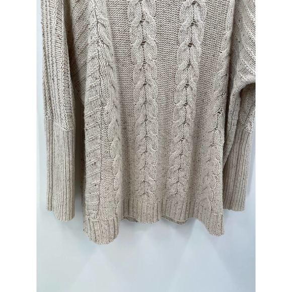 Banana Republic Oatmeal Knit Wool Blend Long Sleeve Sweater Size Extra Large - Picture 3 of 8